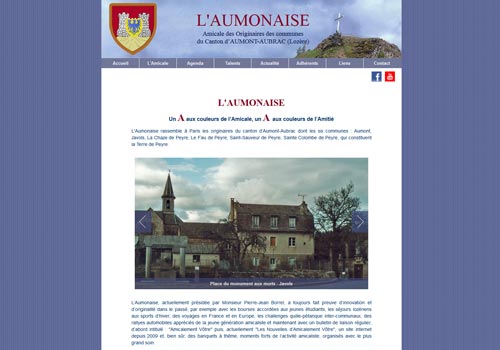 Capture d'écran de la page d'accueil du site de L'Aumonaise
