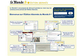 Capture d'écran de la page de connexion à la page des abonnés du site lemonde.fr.