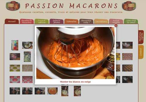 Capture d'écran de la galerie d'images sur la fabrique des macarons.