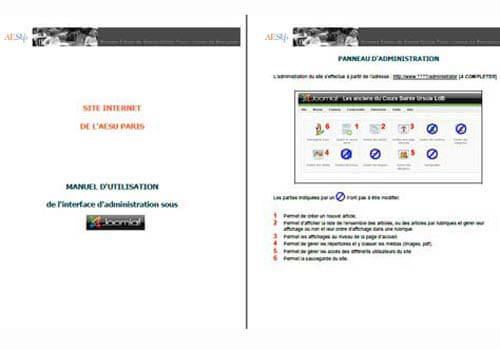 Capture d'écran du manuel d'utilisation à l'usage des éditeurs de contenu du site.