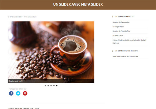 Capture d'écran du slider du site.