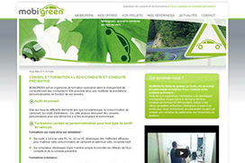 Capture d'écran de la page d'accueil du site Mobigreen.