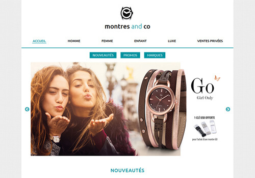 Capture d'écran de la page d'accueil du site Montres & Co.