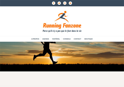 Capture d'écran de la page d'accueil du site Running Fanzone.